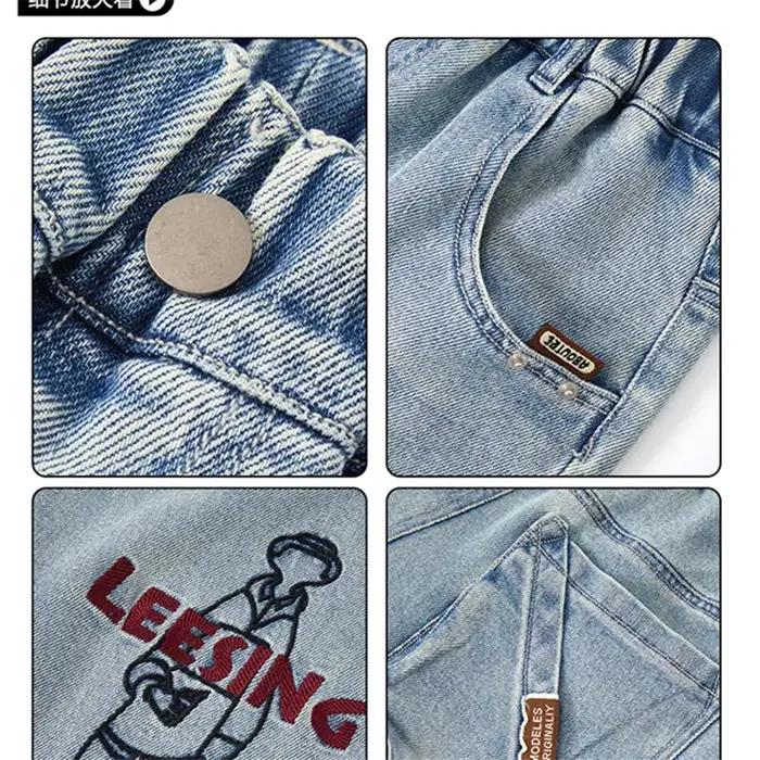 Offre spéciale enfants mode jean avec lettres pour garçons vêtements de luxe Denim pantalon élégant adolescent enfant