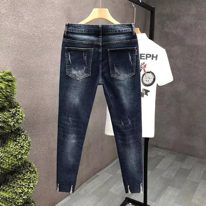 Jean court pour hommes pantalon déchiré cassé mode coréenne