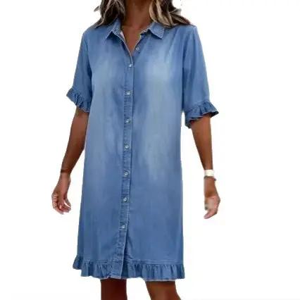 Robe Courte en Jean Délavé pour Femme – Nouvelle Collection Été