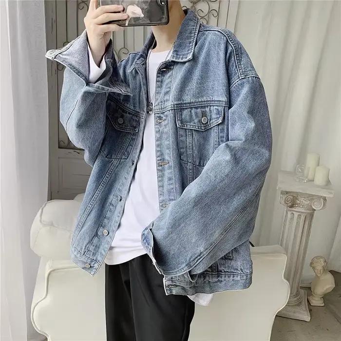 Imprimés Style Vintage Denim Jacket Men Korean adt Casual Wash Button Down Jean CombFemale M-2XL Spring Autumn New