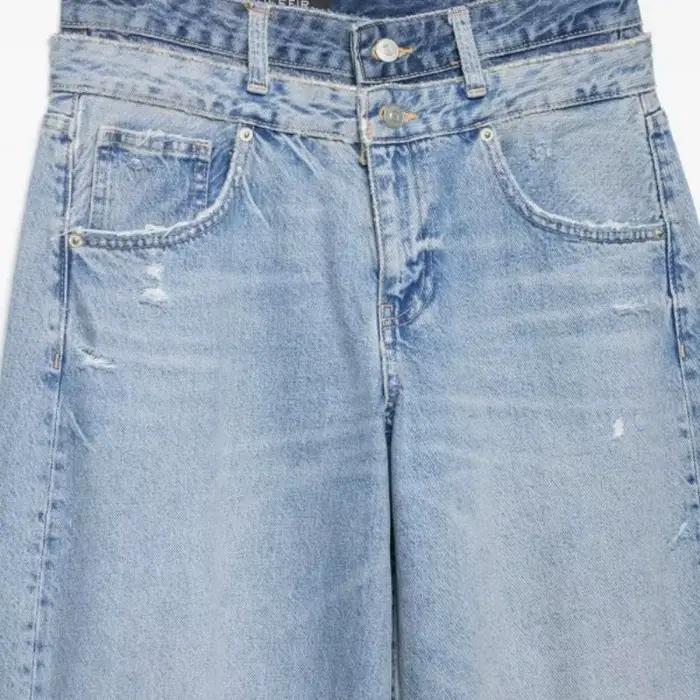 Nouvelle Collection 2026 – Jean Femme Double Ceinture Effet Vieilli Y2K Grunge Délavé Coupe Large Streetwear Printemps