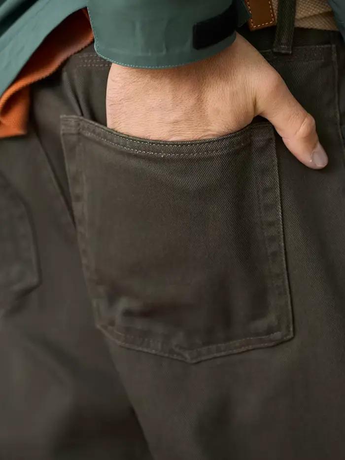 SIMWOOD Nouvelle Collection Printemps 2026 – Jean Vintage Délavé Coupe Ample et Décontractée 11.3oz pour Homme Grande Taille