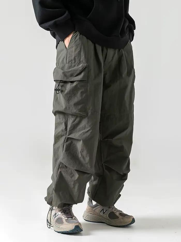 Pantalon cargo tactique multi-poches pour homme style coréen japonais rétro mode urbaine décontractée coupe parachute occasions spéciales libertés mouvement affaires à portée de main