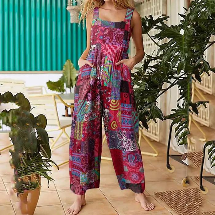 Salopette d'été multicolore pour femme
