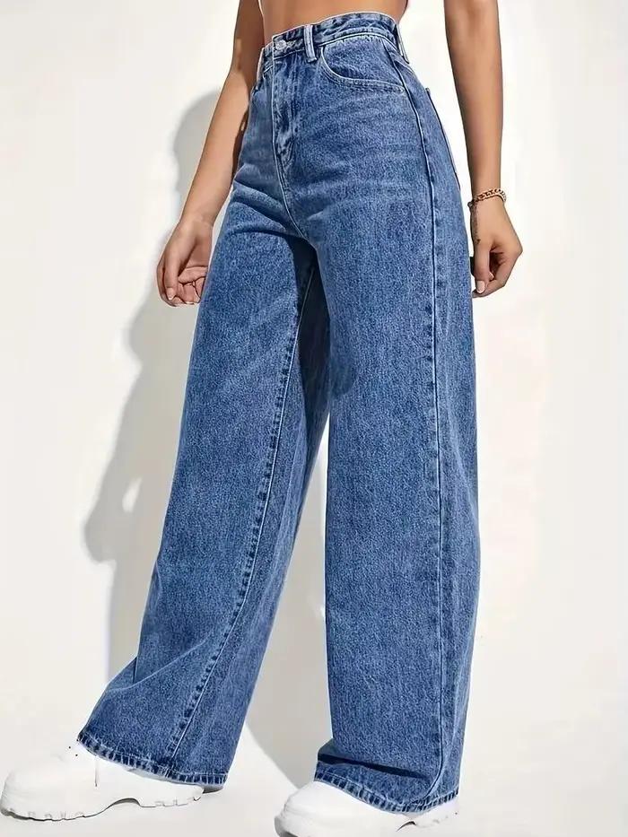 Jeans bleus rétro tendance pour femmes