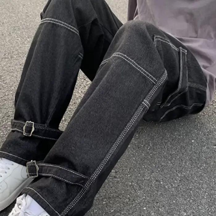 Jeans Cargo Hommes Jambe Large Denim Style Hip Hop Décontracté Occasions Spéciales