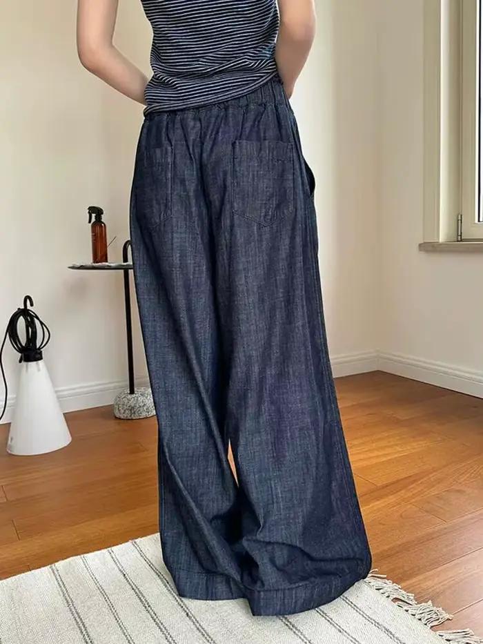Jean vintage taille haute élastique pour femme