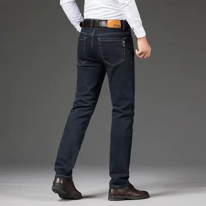 Grande taille 42 44 46 hommes mode jean décontracté classique affaires droite élasticité Denim pantalon printemps