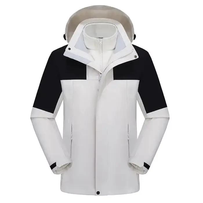 Nouvelle veste d'assaut en plein air trois en un ensemble deux pièces détachable imperméable coupe-vent chaud hommes