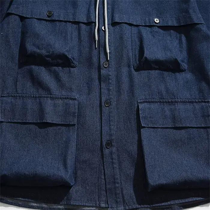 Veste en jean à capuche pour hommes