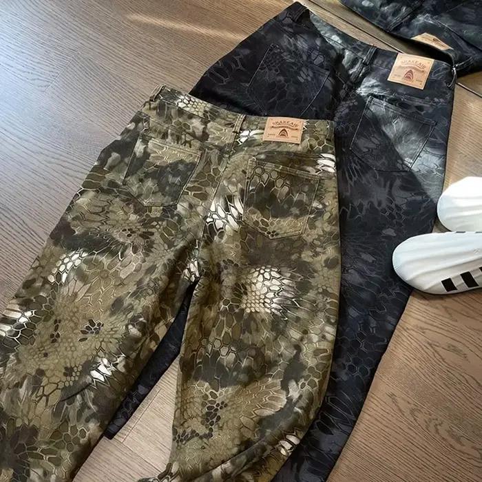 Nouveaux hommes Chic serpent imprimé Streetwear jean homme marque de créateur pantalon en Denim décontracté populaire
