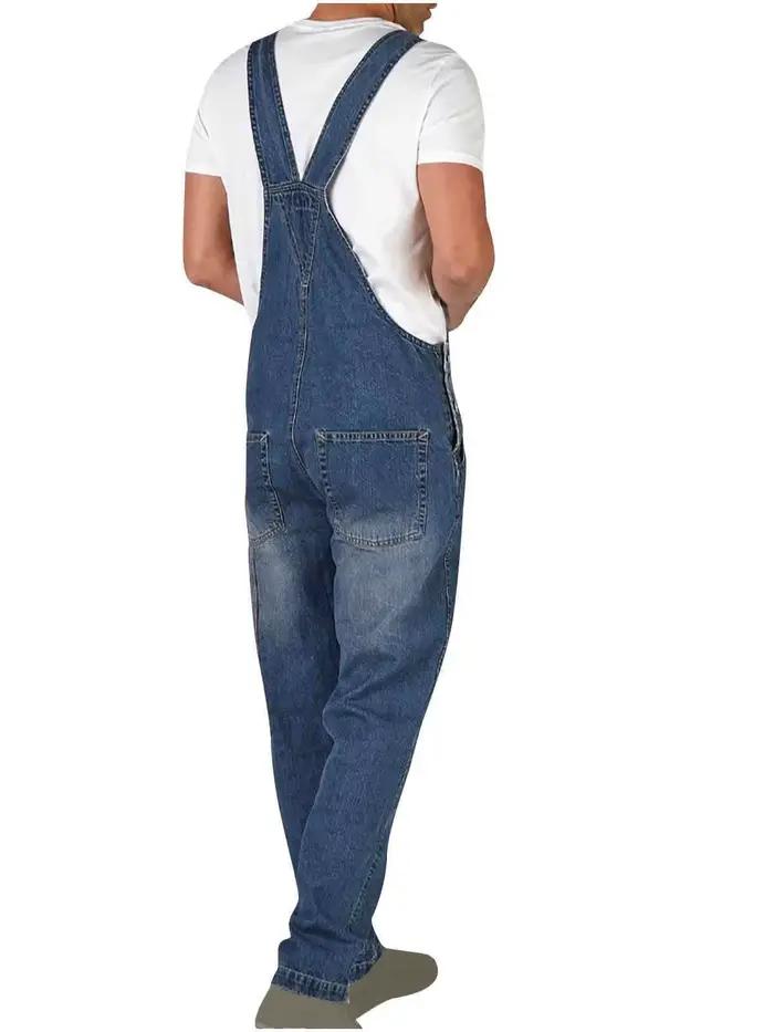 Combinaison denim homme vintage style coréen ample décontractée pour printemps automne occassions multiples
