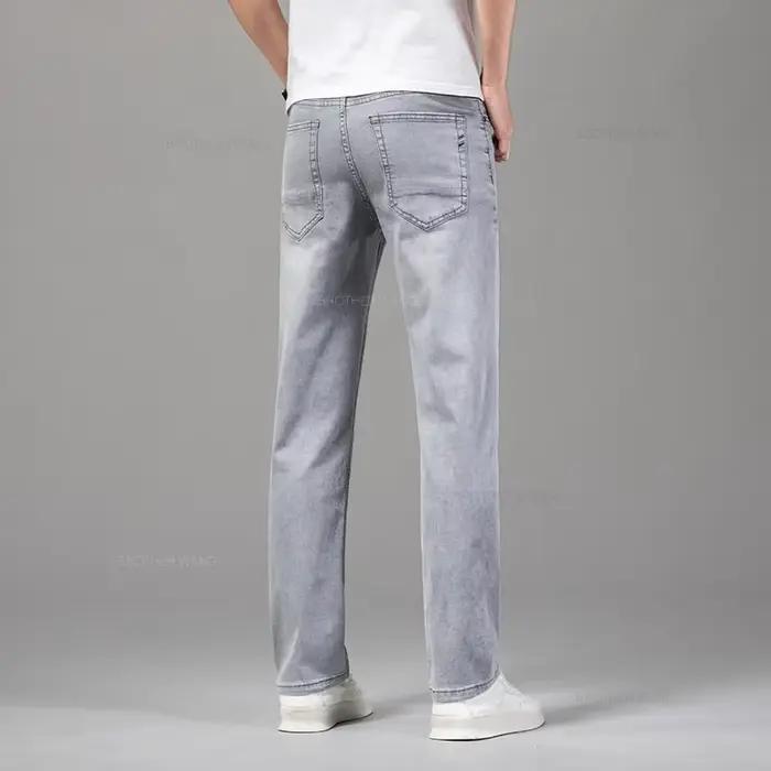 Jean d'été fin en coton élastique pour hommes