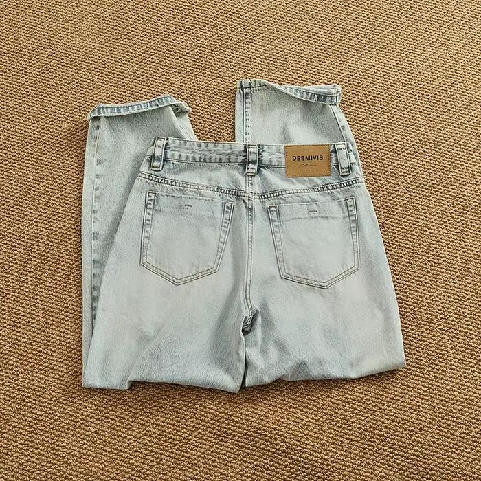 Pantalon en denim bleu clair rétro pour hommes