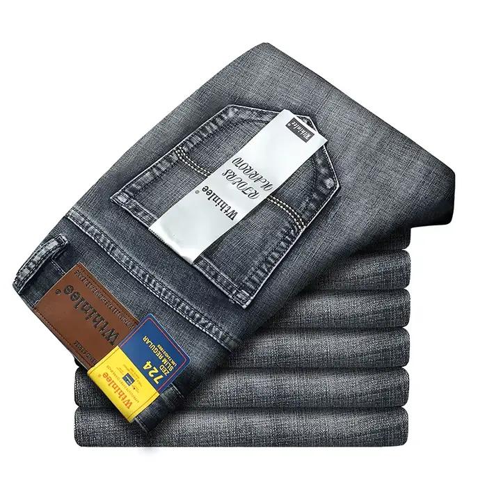 Nouveau droit hommes mode gris noir bleu jean