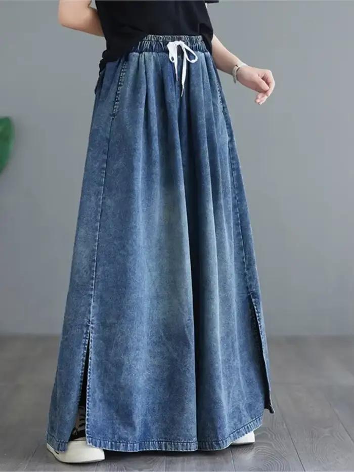 Jean Plissé à Jambes Larges pour Femme, Pantalon Long, Taille Haute, Loribindwood, Occasions Spéciales, Printemps Été