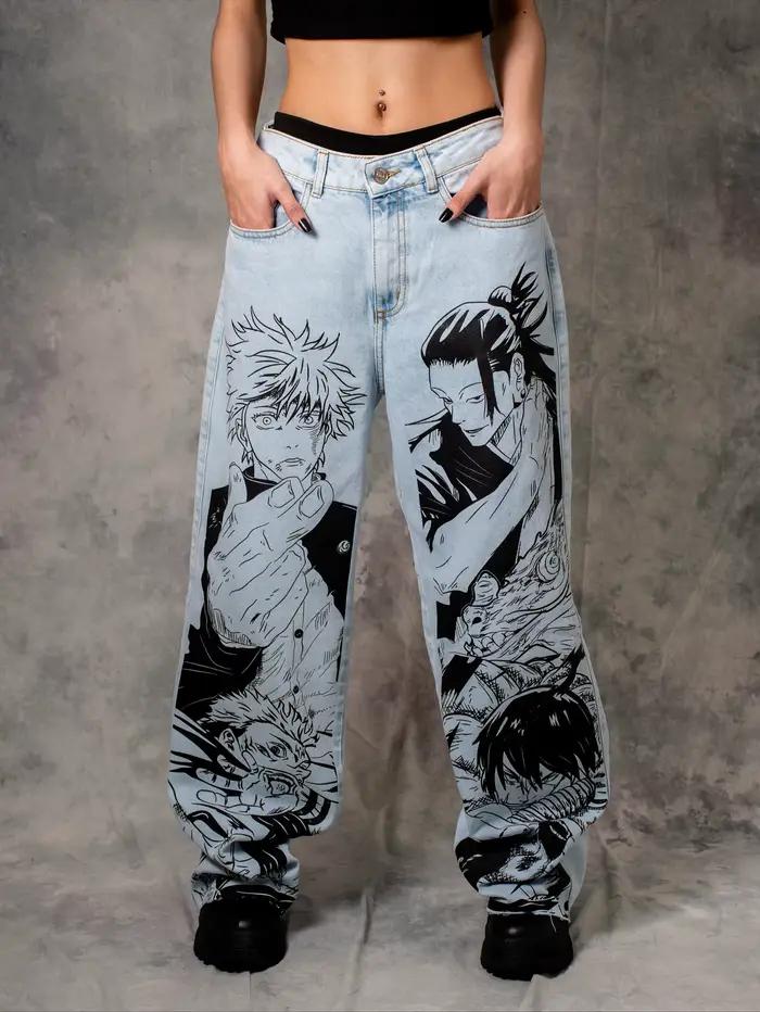 Harajuku meilleurs Jujutsu bande dessinée Jean Streetwear pantalon à jambes larges Anime Baggy