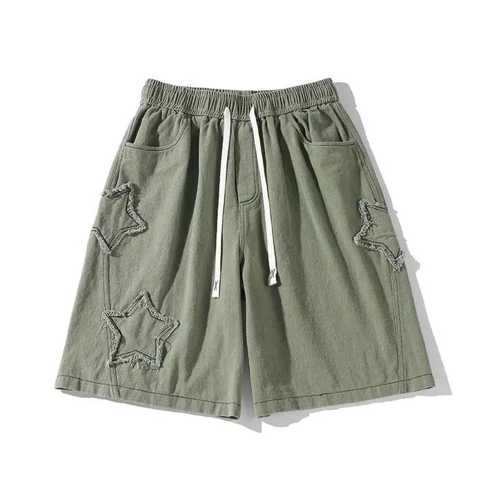 Shorts Patchwork Hommes Vintage Denim Été Décontracté Loisirs Ulzzang Streetwear Chic Occasions Spéciales