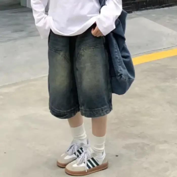 Shorts baggy décontractés femmes en polyester et coton pour style streetwear printemps été ocassions spéciales