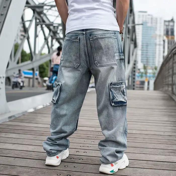 Jean Baggy Bleu en Denim pour Homme