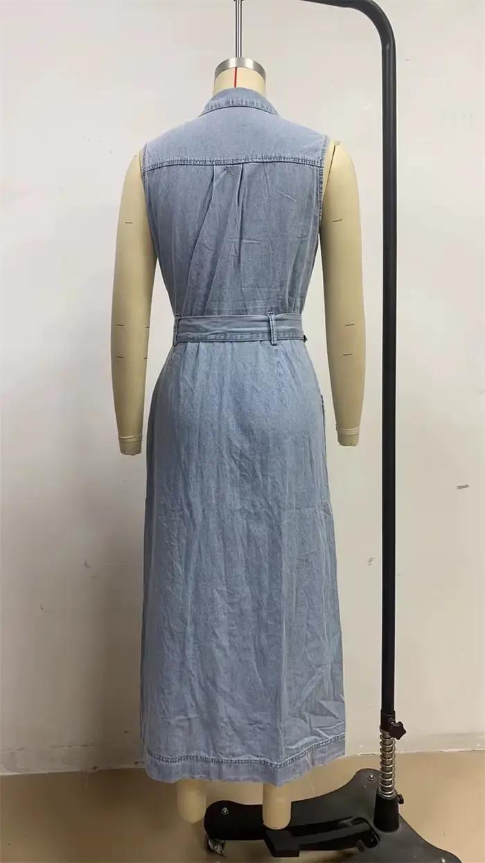 Robes d'été en Denim à lacets pour femmes