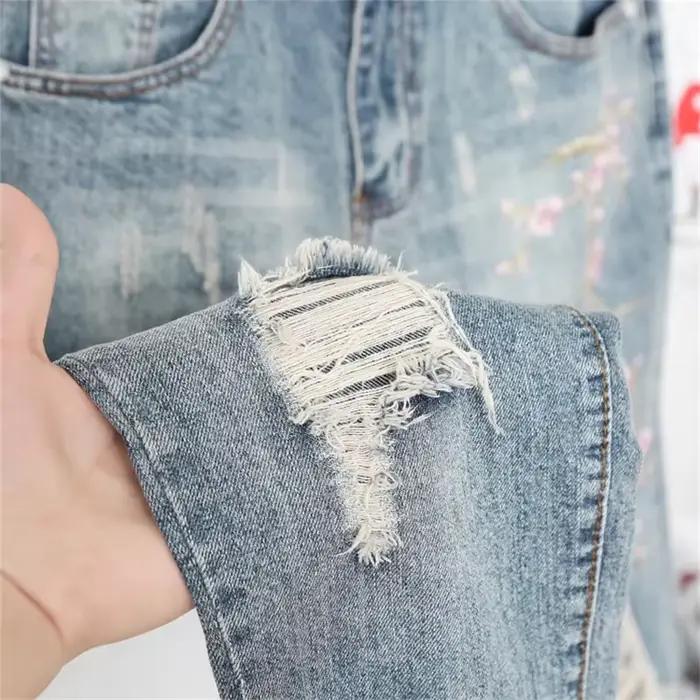 Jean Slim Ajusté en Denim pour Femme