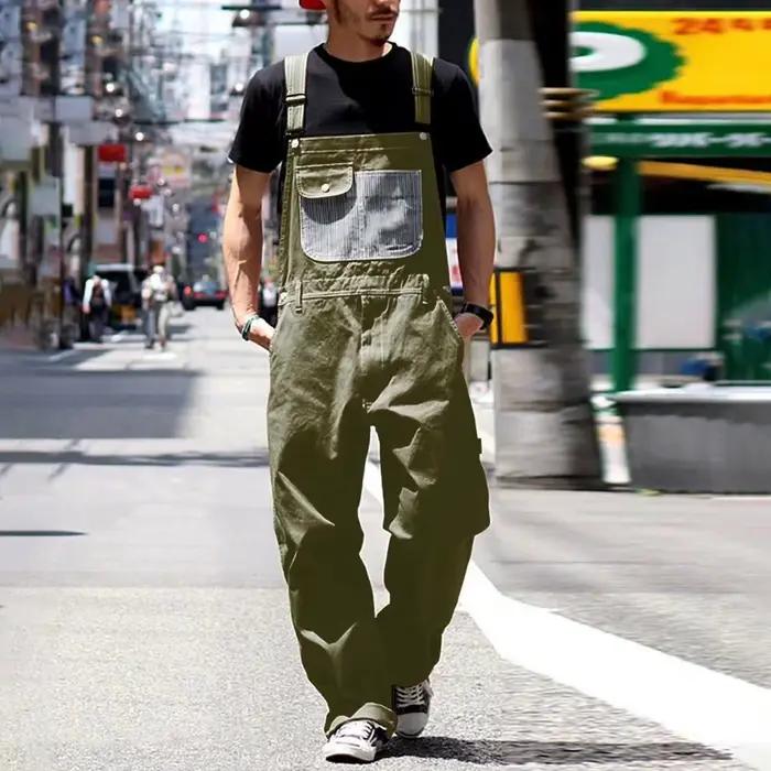 Pantalon à bretelles Vintage américain pour hommes