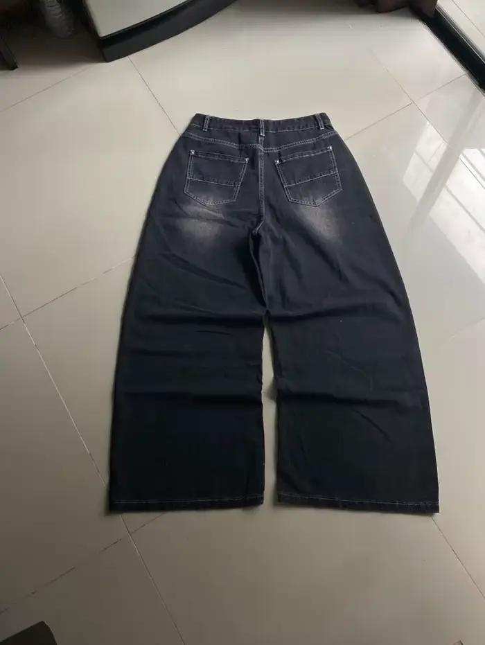 Harajuku – jean noir délavé pour hommes