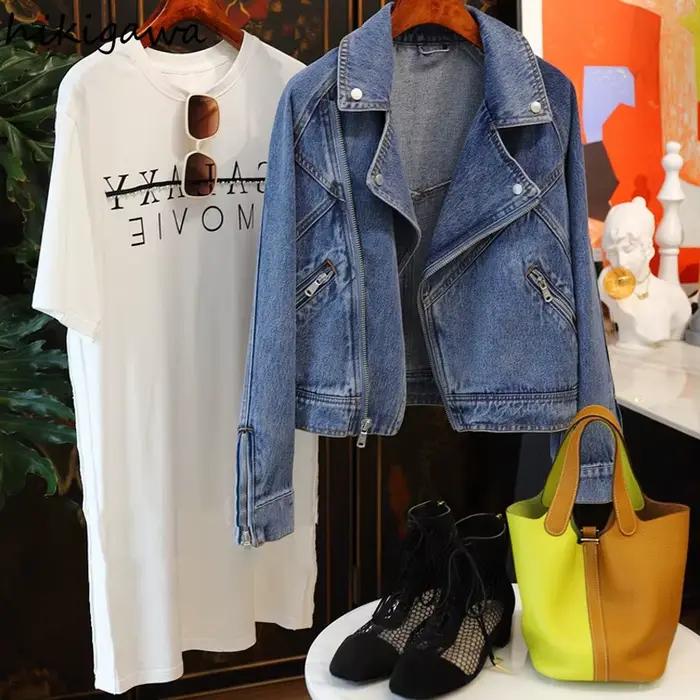 Manteaux en jean streetwear pour femmes