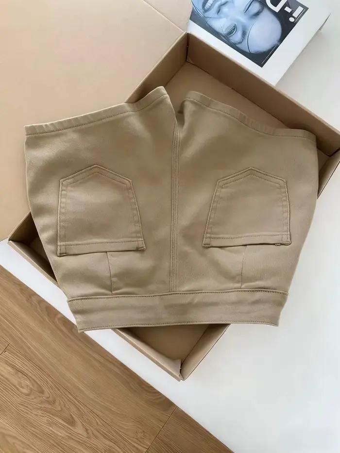 Shorts en jean taille haute kaki pour femme, style A, nouvelle collection été, coupe Spice Girl, short Y2K moulant, hot pants