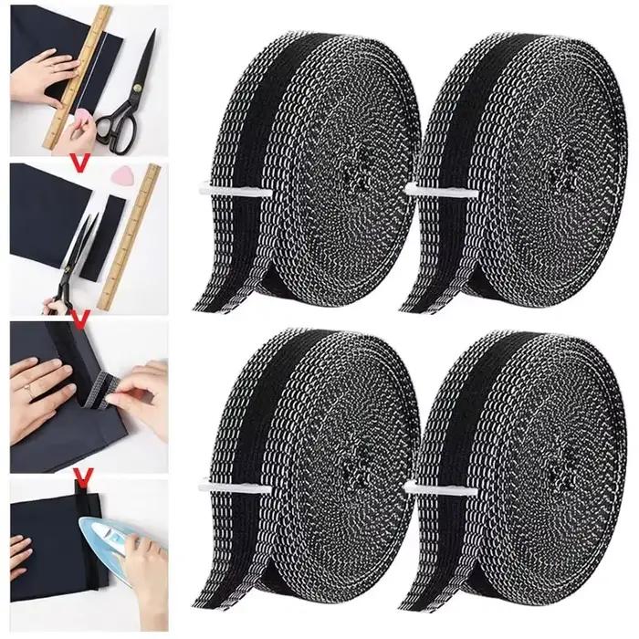 Tissu de couture DIY auto-adhésif thermocollant pour la réparation et l'abréviation des ourlets de pantalons