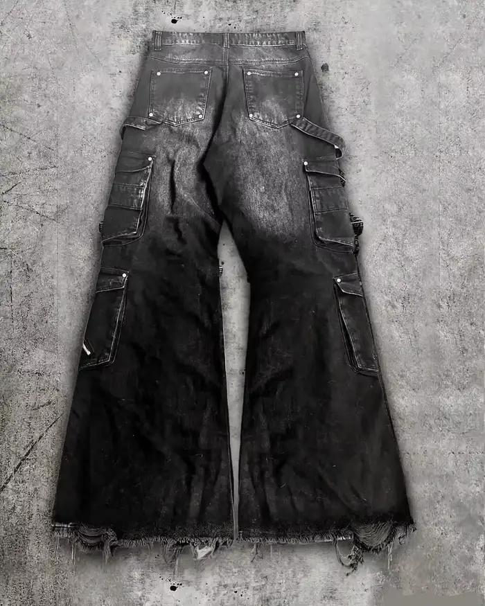 Pantalon Cargo Multi-Poches BiggOrange Jean Gothisque Punk Pour Hommes Occasions Décontractées Saisons Toutes