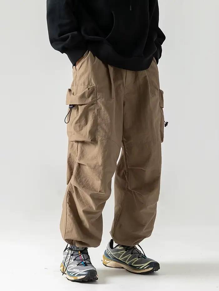 Pantalon cargo tactique multi-poches pour homme style coréen japonais rétro mode urbaine décontractée coupe parachute occasions spéciales libertés mouvement affaires à portée de main