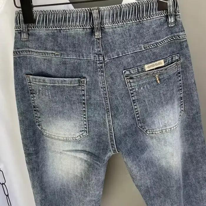 Nouveau Jean Homme Été 2024 – Coupe Droite en Coton Extensible
