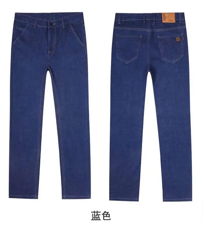 Jeans pour hommes 2026 – Nouveauté été – Coupe slim droite extensible – Pantalon décontracté en denim fin