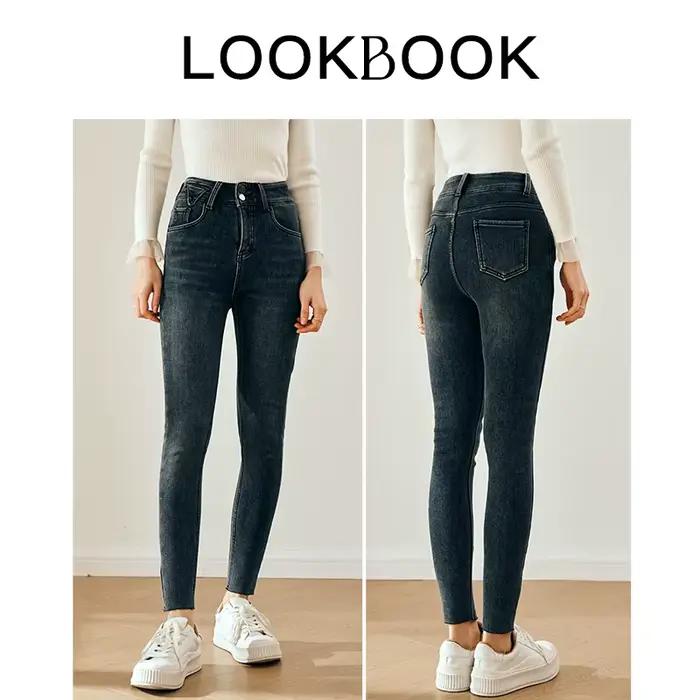 OLrain Jeans Femme Tendance 2026 Nouvelle Collection Automne – Jean Skinny Extensible Décontracté Coupe Crayon Vêtements Féminins Élégants O23DA85885