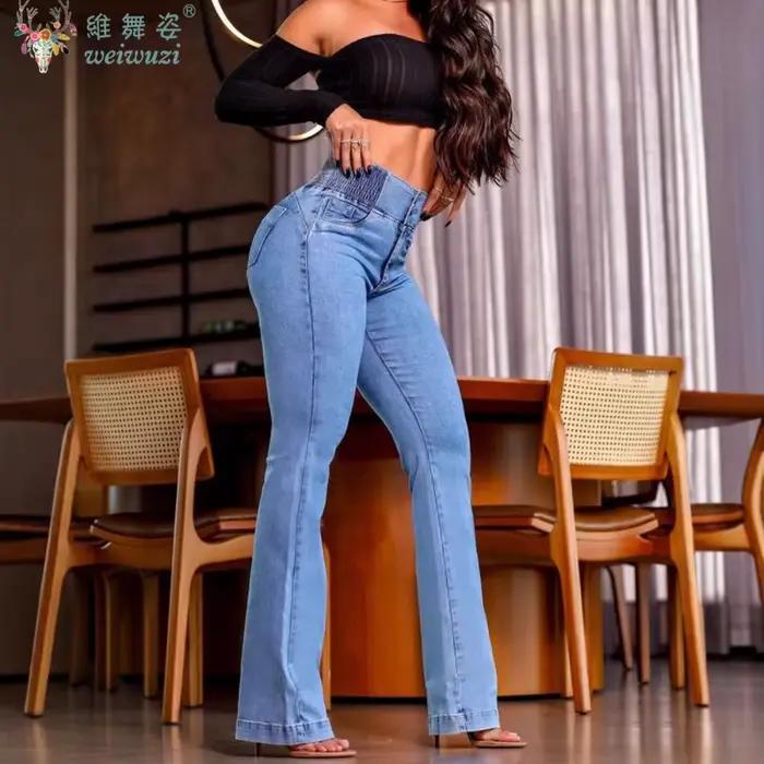 Taille haute ample Blue Horn jeans femmes