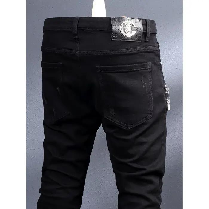 Jean à Jambes Droites Noir pour Homme