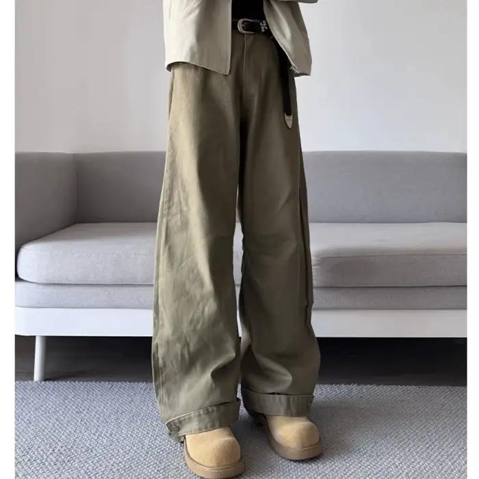 2025 NOUVEAUX pantalons Unisexe jambe droite coupe ample coton