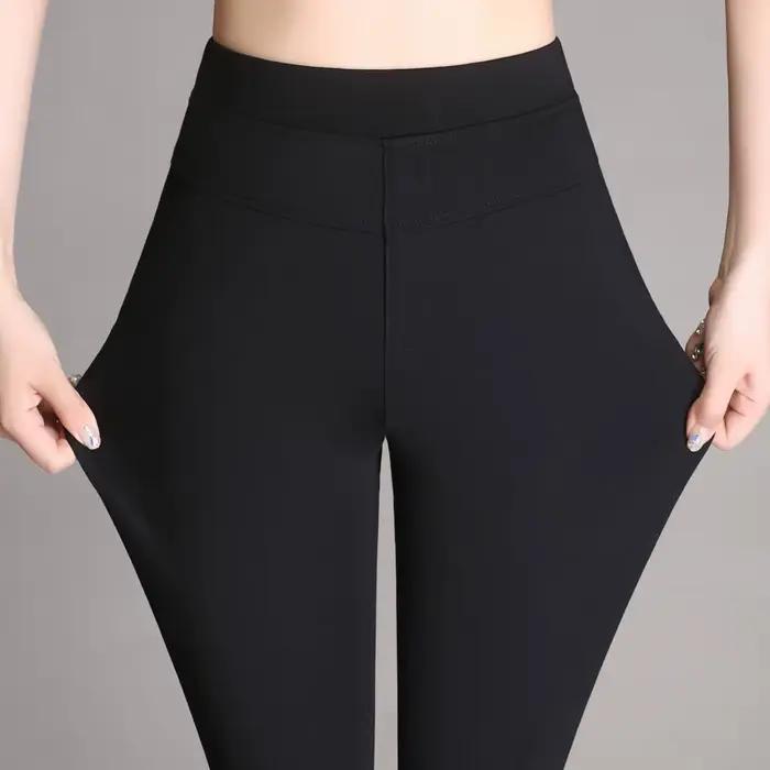 Pantalon évasé femme taille haute micro pantalon travail