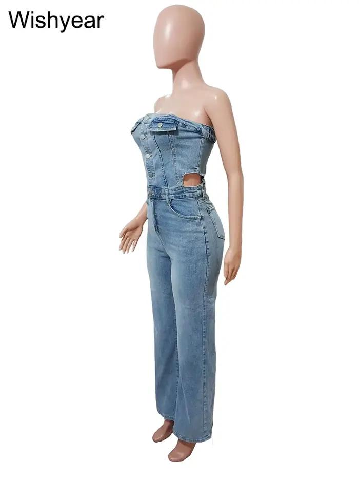Combinaison en Denim bleu pour femmes