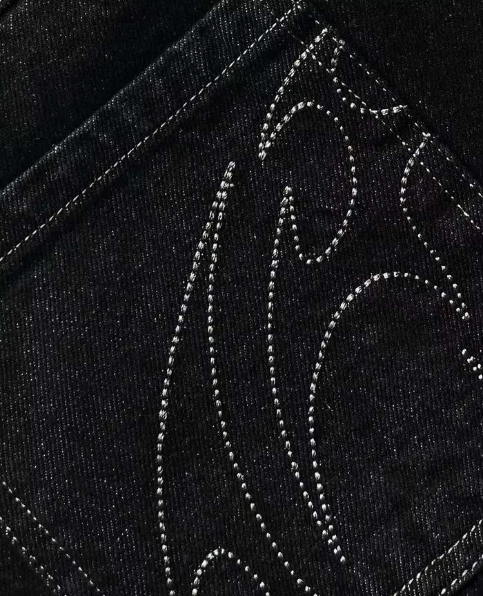 Jean brodé rétro des années 90 style gothique pantalon droit homme four seasons adaptable pour diverses occasions punk hip hop y2k harajuku