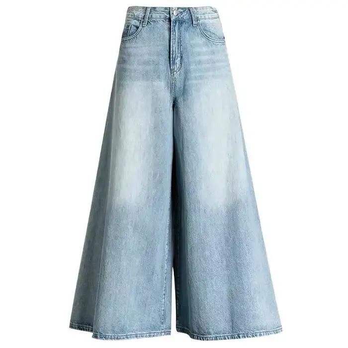 Jean Baggy Taille Haute Pantalon Large Femme Élégant Vintage Mode Coréenne Années 90 Y2k Occasions Spéciales