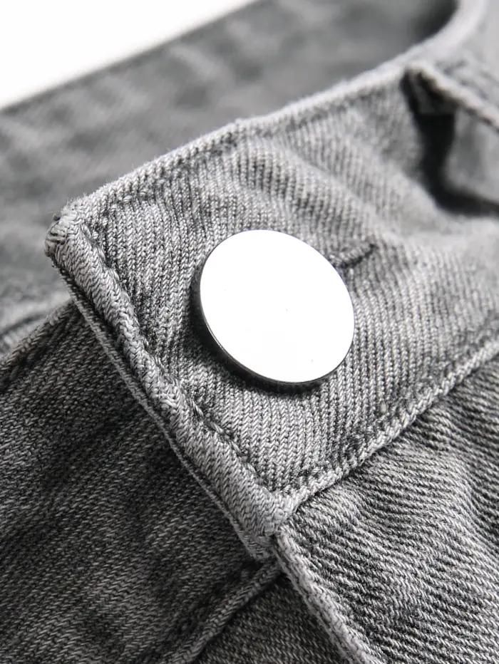 Jean pour hommes coupe ajustée confort jambe droite décontracté taille moyenne pantalon