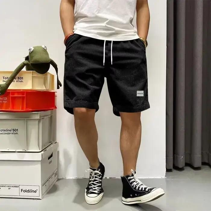 Short d'été en velours côtelé pour hommes
