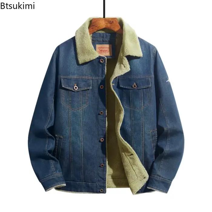 Veste en denim homme doublure polaire chaude pour l'automne hiver style décontracté mode streetwear occasions spéciales et quotidiennes
