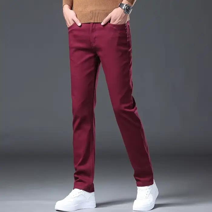 Jean rouge bordeaux pour homme