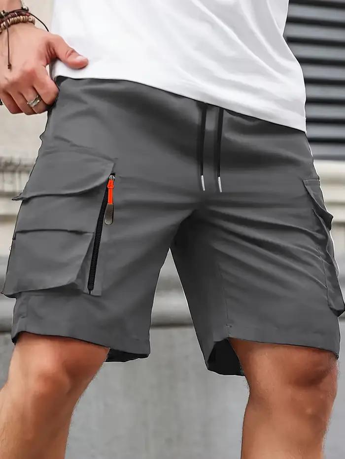 Shorts hommes Lionouthome décontractés multi-poches coton polyester pour l'été printemps activités quotidiennes sportives à offrir