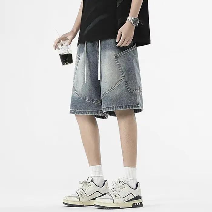 Short en Denim bleu de rue pour hommes