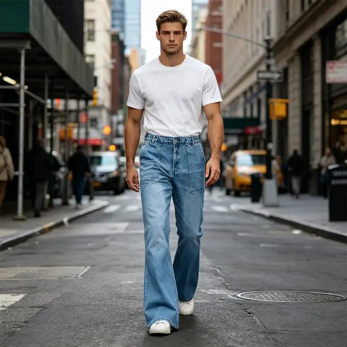 Pantalon en jean évasé pour homme